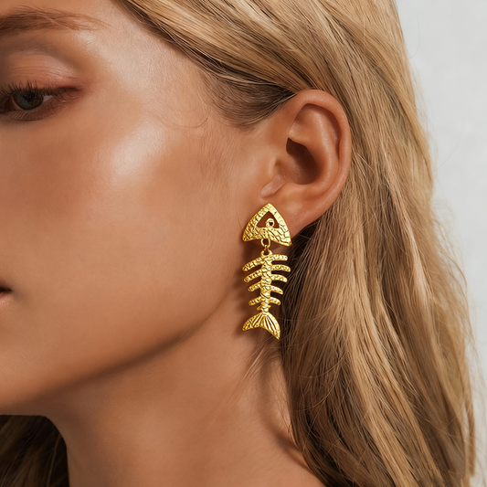 Bones fish earring