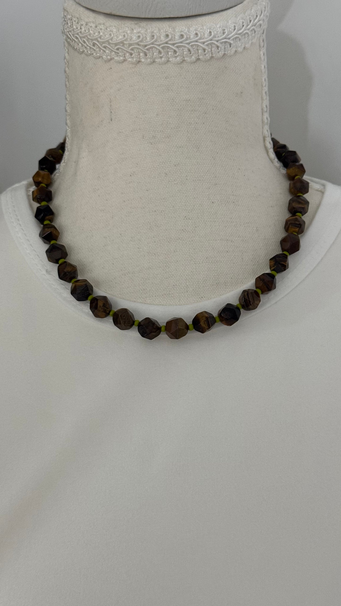 Yellow tiger eyes necklace